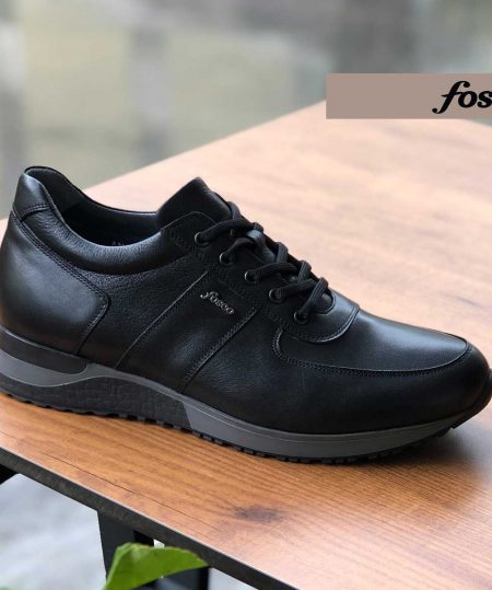 Fosco Wholesale Genuine Leather Men’s Sneakers Shoes 2101 Black