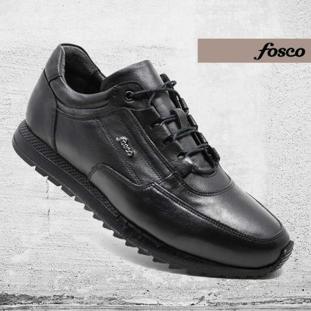 Fosco Wholesale Genuine Leather Men’s Sneakers Shoes 2773 Black