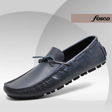 Fosco Wholesale Genuine Leather Men’s Summer Shoes 9845 Navy Blue