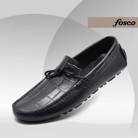 Fosco Wholesale Genuine Leather Men’s Summer Shoes 9845 Black