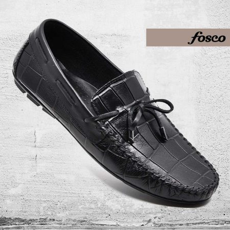 Fosco Wholesale Genuine Leather Men’s Summer Shoes 9861 Black