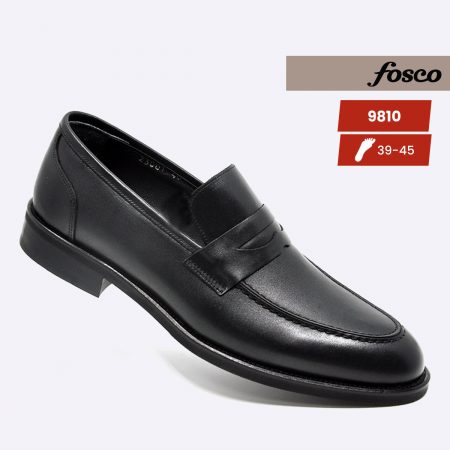 Fosco Wholesale Men’s Leather Daily Casual Shoes 9810 Black