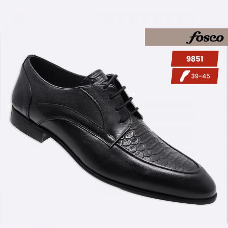 Fosco Wholesale Men’s Leather Dress Shoes 9851 Black
