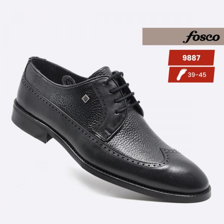 Fosco Wholesale Men’s Leather Dress Shoes 9887 Black